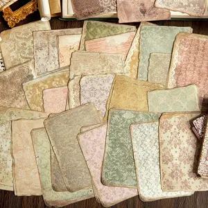 Vintage Handmade Mulberry Paper Pack of 50 Sheets, Perfect for Journaling and Craft, Featuring Random Vintage English Lettering Designs, DIY Sticker Paper