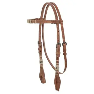 Browband Harness Leather headstall with quick change bit loops and rawhide accents Browband Harness Leather headstall with quick change bit loops and rawhide accents