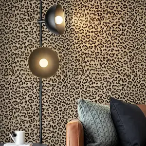 Leopard Print Peel and Stick Wallpaper, Waterproof Removable Self Adhesive Textured Wall Paper, Yellow Unique Funky Cheetah Contact Paper for Bedroom and Bathroom 120"X17.3"(14.4 sq. ft)