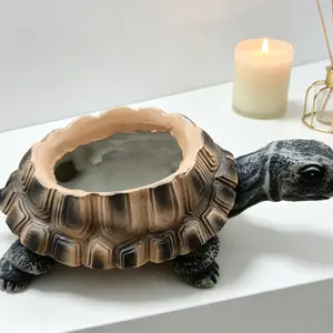 Creative Turtle Resin Planter, Drainage Hole Pot for Succulents & Plants, Indoor Outdoor Garden Decor, Unique Design, Durable Plant Container, Outdoor Planters