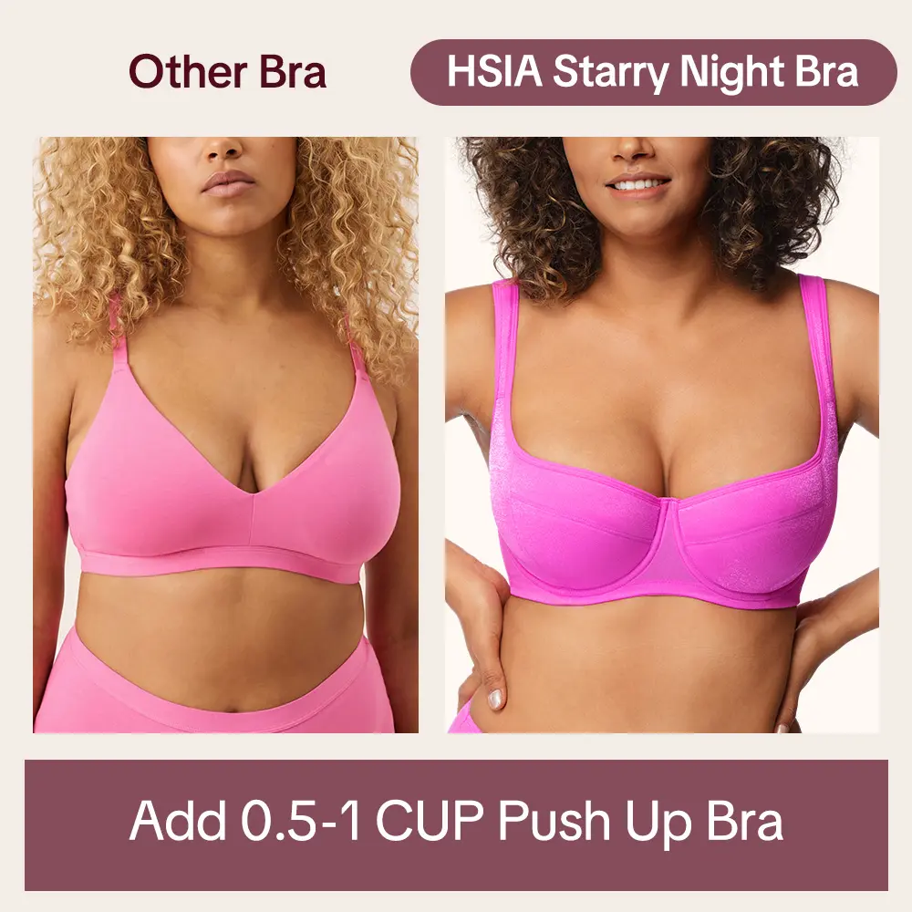HSIA Starry Night Plus Size 4mm Lightly Padded Balconette Bra