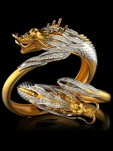 Men's Fashion Elegant Oriental Dragon Ring, Wedding Engagement Party Jewelry Gift, Stylish Men's Accessory for Special Occasions