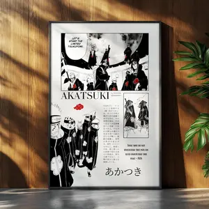 Naruto Anime Poster, Akatsuki Anime Manga Print, Japanese Wall Decor, Anime Wall Print, Christmas Gift