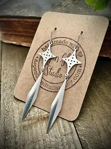 Silver Stainless Steel Geometric Earrings