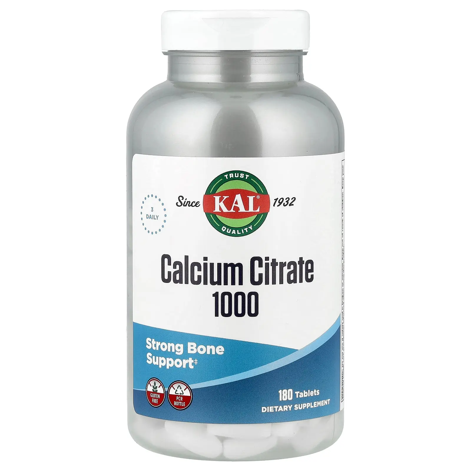 KAL Calcium Citrate 1000, 180 Tablets (333 mg per Tablet)