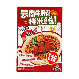 QUAN YUAN E REN Authentic Yunnan Rice Noodles with Thick-cut Porcini Mushrooms 11.3oz Spicy Sauce 6 Pack