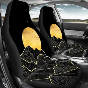 Mountain Pattern Car Seat Cover, Durable Polyester Car Seat Protector, Universal Car Interior Accessories for Front & Rear Seats