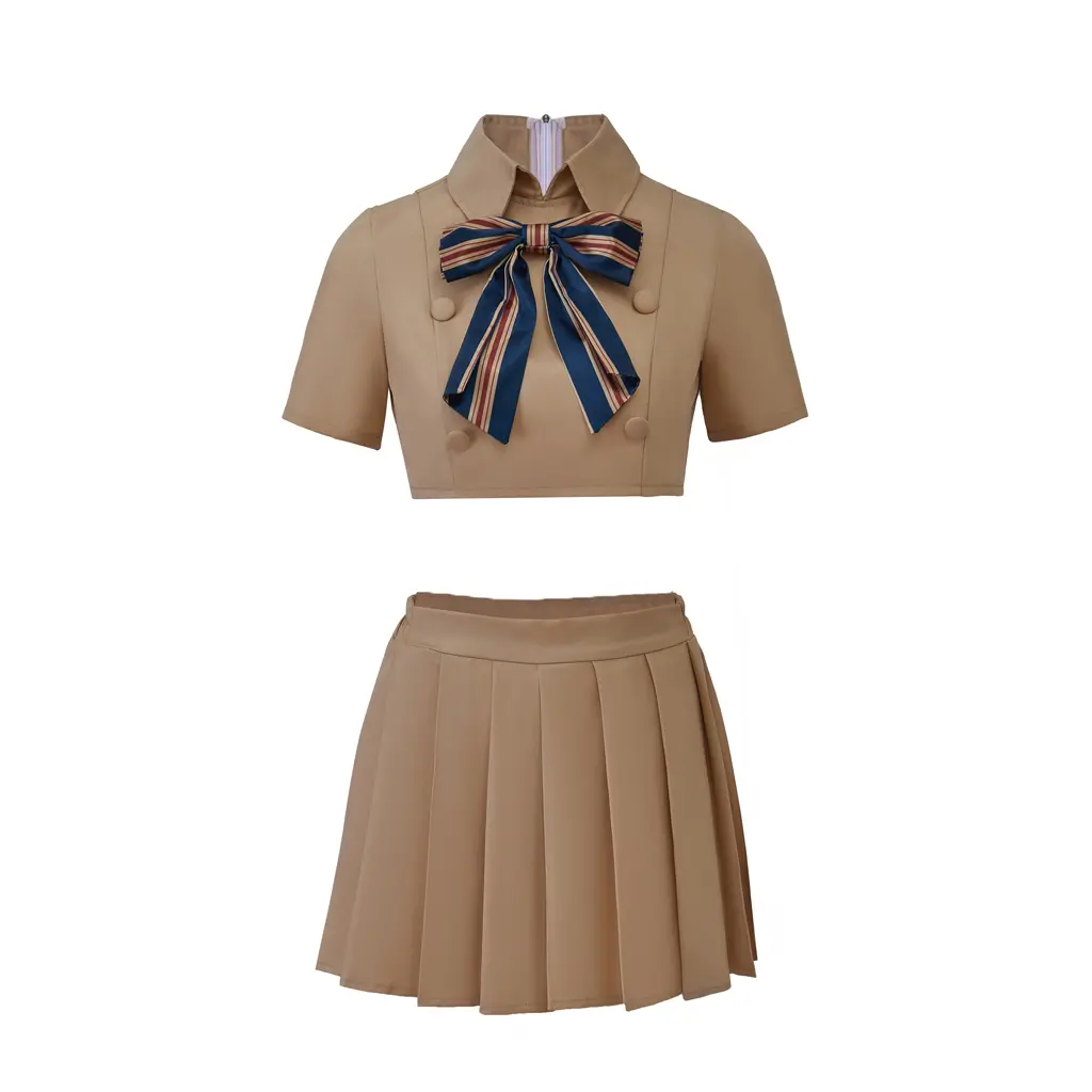 Women's M3gan Horror Movie Cosplay 2-Piece Collared Sailor Dress Set, Athletic Clothes for Halloween, All-Season Women's Clothes, Costumes Set, Lady, Megan Costume, Plain, Cosplay Set, Slim-Fitting