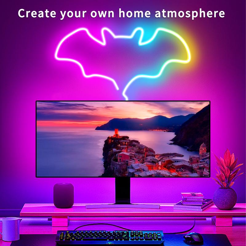 Neon Rope Lights,Flexible Led Rope Lights Control with App/Remote,Multiple Modes Rope Lights,IP65 Outdoor RGB Led Neon Lights Waterproof,Music Sync Gaming Led Neon Light Strip for Bedroom Decor