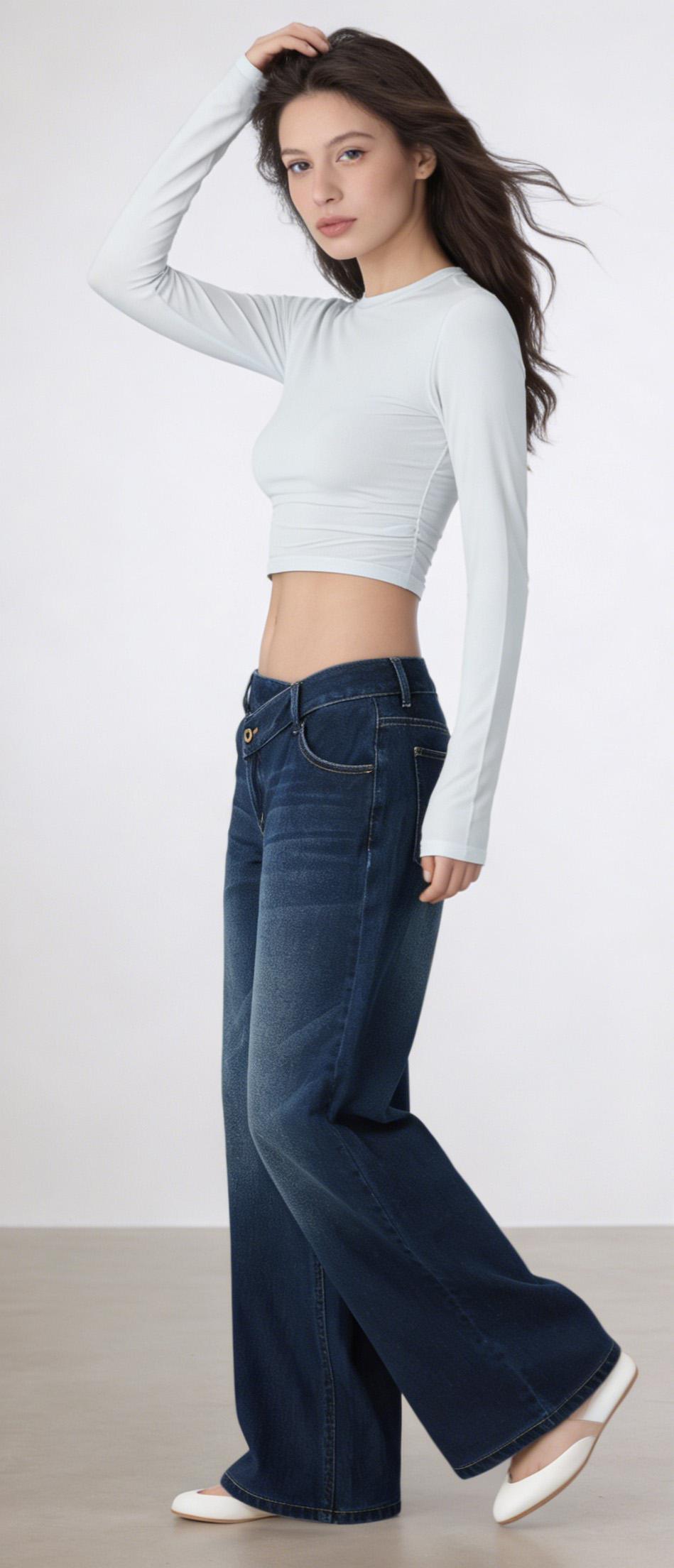 Women Low Rise Baggy Jeans Dark Wash Wide Leg Denim Pants Slimming Casual Streetwear for Women Viral Pantalones Mujer Catching Print Loose Fit mother jeans empire waist low waisted High-Waisted Ripped Straight Goth Black Mini Vintage Wide-Leg Embroidered