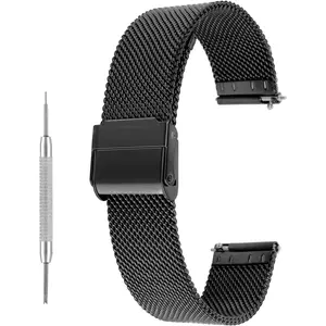 Milanese Mesh Watch Bands, Quick Release Replacement Watch Straps Adjustable Stainless Steel Watchbands for Men Women Universal Metal Mesh Straps