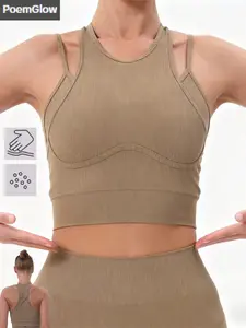 Buttery Soft Double Strap Crop Top, Ribbed Seamless Gym Top, Comfortable Fitness Wear, Ideal for Workouts and Active Lifestyle, Activewear