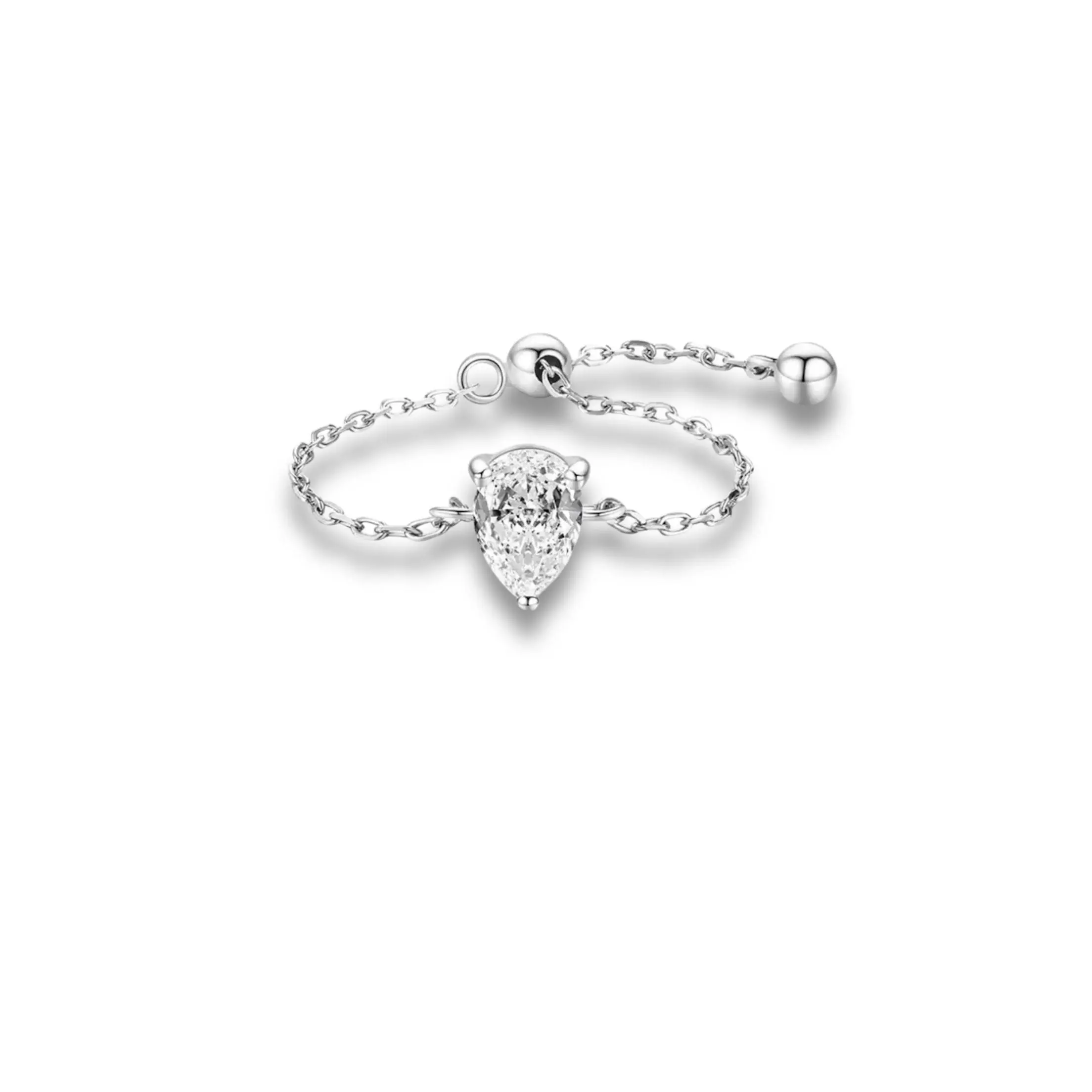 Adjustable Teardrop Silver Ring - Hypoallergenic and Tarnish-Resistant  925  silver  jewelry