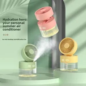 Mini fan for home, outdoor and indoor use, electric fan with water spray, ice dance mini desktop fan