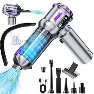 Handheld Car Vacuum Cleaner, 17000pa Strong Suction, Compact Design, Long Hose, Ideal for Office, Home, Car, Carpet, Stairs, Pet Hair Cleaning, Car Cleaning Supplies