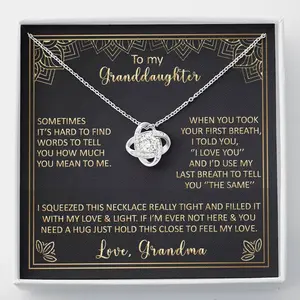 Granddaughter Gifts from Grandma and Grandpa - To My Granddaughter Necklace With Heartfelt Message & Elegant Box, Jewelry Gift for Birthday, Graduation
