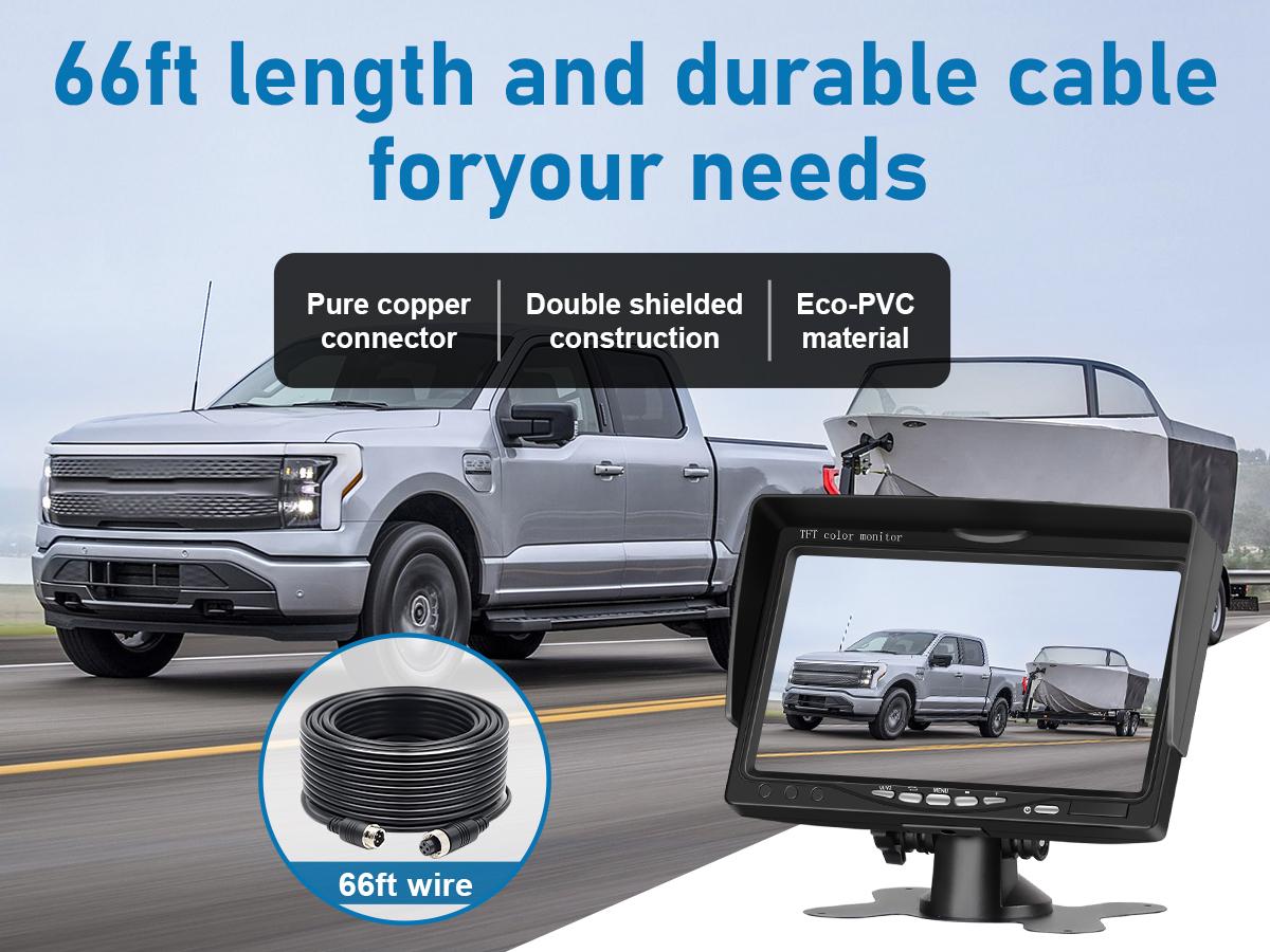 BUTOA-X RV Backup Camera No Delays 7 Inch HD 1080P Rear View Camera with IR Night Vision 2 Channels - IP69 Waterproof Reverse Camera for Truck Trailer Camper Tractor