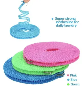 Windproof Clothesline with Hooks – 16.4ft / 315" Heavy-Duty PE Line, Super Strong & Durable, for Indoor, Outdoor & Travel Use  Random color