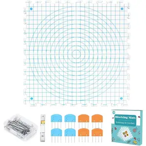 Blocking Mats for Knitting & Crocheting - Extra Thick Blocking Boards with Grids,White