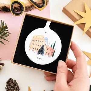 Rome Christmas Ornament, Ceramic Tree Decorations, Travel Gift,  Decor, Stocking stuffer, First Christmas, Gift for Mum