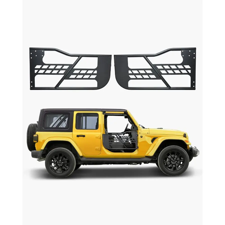 【Summerfinds】 VEVOR Jeep Tube Doors, 2-Door, Hunting Style Jeep Tubular Door with Heavy-Duty Hinges OE Latch, Jeep Doors with Rubber Pads Toughened Steel Tube, Fit for 2007-2018 Jeep Wrangler JKdealsforyoudays