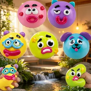 Creative Dog Face-Changing Squishy Ball, TPR Soft Squeeze Vent Toy, Stress Relief Gadget for Kids & Adults, Relieve Pressure & Improve Sleep