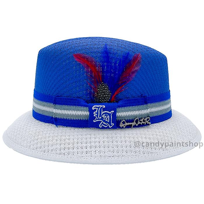 LA Embroidery - Blue/White - Authentic Danny De La Paz Lowrider Derby Signature Hat Collection - Inspired Baseball Design Fedora by Summit Hats