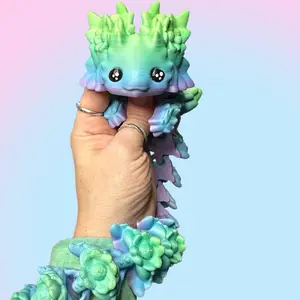 3D Printed Articulated Axolotl Dragon Figurine 3D Printed Articulated Axolotl Dragon Figurine