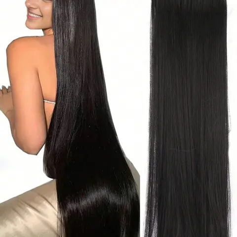 Extra Long Straight Clip-in Hair Extensions, with 5 Clips, 80cm Long for Women, Perfect for Festivals, Cosplay, for All Seasons