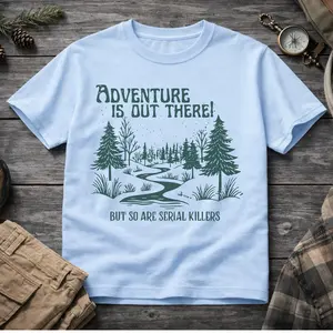 Menswear Unisex Casual Cotton Fabric "Adventure is Out There" T-Shirt