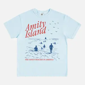 Amity Island Shirt, Jaws Movie Parody T-Shirt, Unisex Fit for Horror Fans & Movie Lovers, Perfect Gift for Summer Beach Vibes, 70s Horror Enthusiasts & Jaws Movie Fans