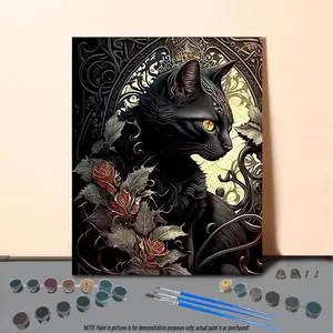 Cat Pattern DIY Painting Kit without Frame, 1 Set DIY Paint by Numbers Kit, Wall Art Decor for Home Living Room Bedroom