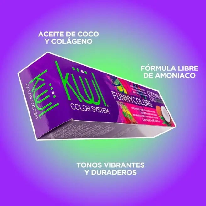 Kuu Color System Funny Temporary No Bleach Hair Dye - 3.04 Fl Oz Tube with Storage, Ammonia-Free, Coconut Oil & Collagen, Gentle Dye-Safe Semi-Permanent Colorant for Youth Fine Hair Styling, 24-Month Shelf Life Haircare Product, Hair Semi-Permanent Color