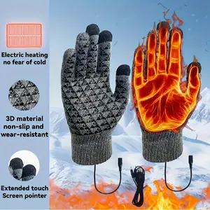USB Rechargeable Heated Gloves for Men & Women Electrically Heated Riding Gloves with Touchscreen Compatibility