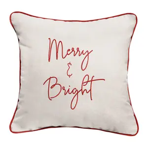 Sorra Home Merry & Bright Embroidered SunbrellaPillow Sorra Home Merry & Bright Embroidered SunbrellaPillow