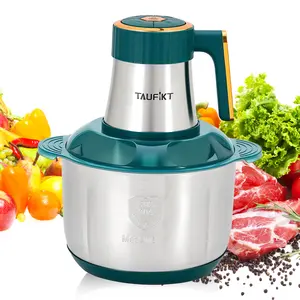 TAUFIKT Electric Food Processors, Meat Grinder & Vegetable Chopper with 6 Blades, 5 Speed ​​Methods for Processing Fruits/Meats/Nuts, Powerful 500W Copper Motor