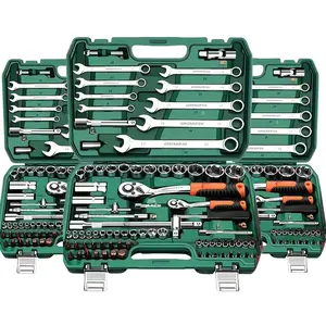 53pc Socket Wrench Set,53PCS 1/4 Inch Ratcheting Wrench Set And Extension Bar Extension Sockets, Set For Automotive Repair And Home Use With Storage Case