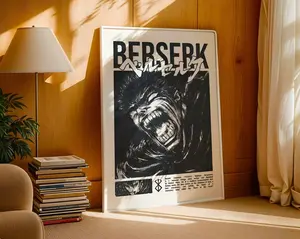 Berserk Anime Wall Art - Guts Dragon Slayer Vintage Poster, Home Decor, No Framed