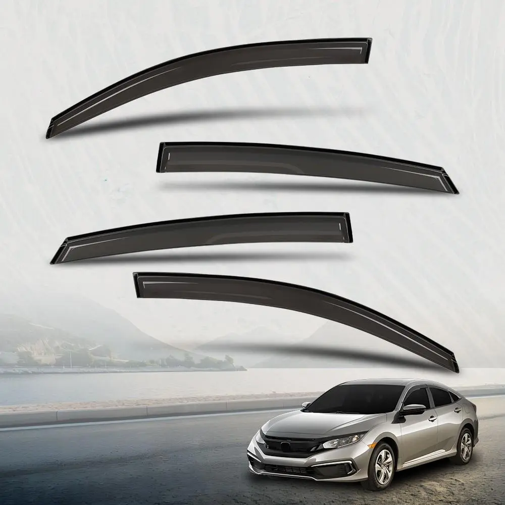 Rain Guards Window Vent Visors Fit For 2016-2020 Honda Civic 10th Gen Sedan