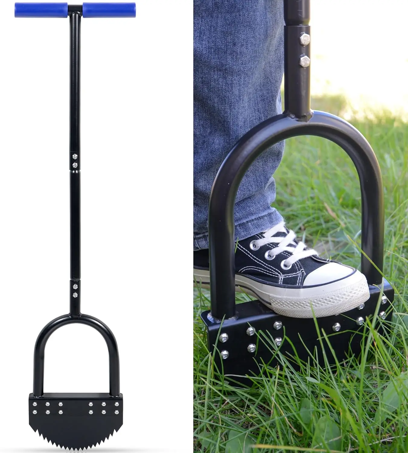 CKLT Edger for Landscaping, Garden Border Edger with Wide Footplate, Portable Garden Tools for Garden Bed, Weed Removal, Flowerbed, Sidewalk, Turf, Tr