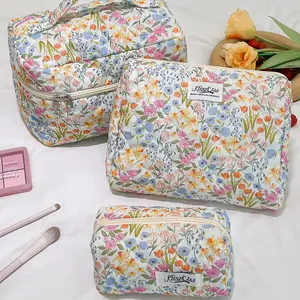 New 3-Piece Multi-Color Plant Makeup Bags Set, Portable Travel Cosmetic Organizer, Large Capacity, Cute Design, Perfect Gift for Women, Cosmetic Pouch