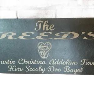 Custom Engraved Slate Plaque Personalized Family Name Sign Durable Natural Stone Memorial Tribute for Indoor Outdoor Display