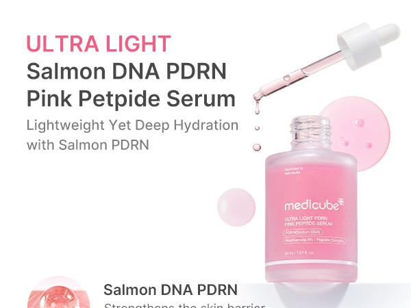 [NEW] [medicube] Ultra Light PDRN Pink Peptide Serum | Lightweight Hydrating Serum with Salmon PDRN & Hyaluronic Acid | Fast-Absorbing Glow Care for Skin Clarity | K-Beauty, Korean Skincare (30ml / 1.01 fl. oz.)