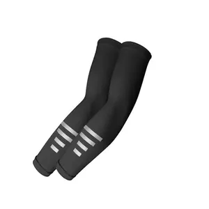 Black Reflective Sun Protection Arm Sleeves | Safety Arm Guards for Night Cycling & Running | Unisex "Ice Silk" UV-Blocking Arm Covers for Cycling and Running