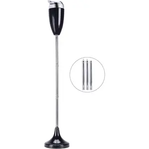 HiLife Home Adjustable Ashtray, Smokeless Odorless Indoor Outdoor Floor Standing Ash Tray with Lid for Home Patio Ash Butt Disposal, Windproof Balcony Ashtray in 20", 27.5", 35" Heights, Black