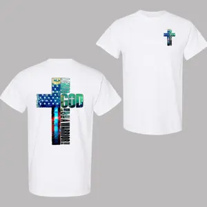 Armor of God T-Shirt – Christian Warrior of Christ Tee with American Flag Cross – Patriotic Religious Shirt for Men, USA Faith Streetwear