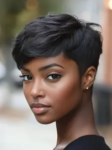 4-Inch Short Synthetic Wig for Women, Synthetic Machine Wigs, Easy to Wear Rose Mesh Cap for Daily Use & Holidays, Perfect for Christmas & New Year