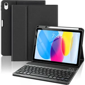 Keyboard Case for iPad 10th Generation 2022 & A16 11th Generation 2025(10.9/11 inch), Detachable  Keyboard Cover with Pencil Holder for  iPad 10th Gen 2022 - Black