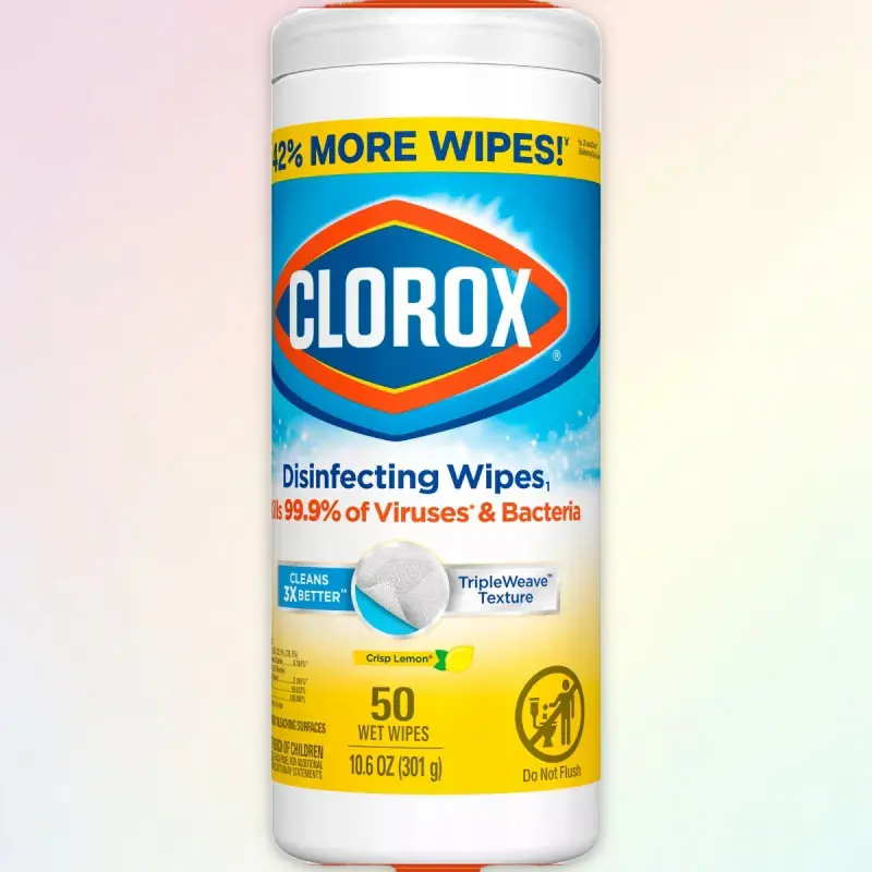 Clorox Lemon Disinfecting Wipes 100ct - Powerful Cleaning Wipes with Lemon Scent, Multi-Surface, Kills 99.9% Germs, for Home Office, Fresh Lemon