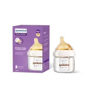 Anti-Colic Glass Baby Bottle Patented Tube Air Vent Breast-like Nipple Newborn Baby Registry Essential BPA-Free